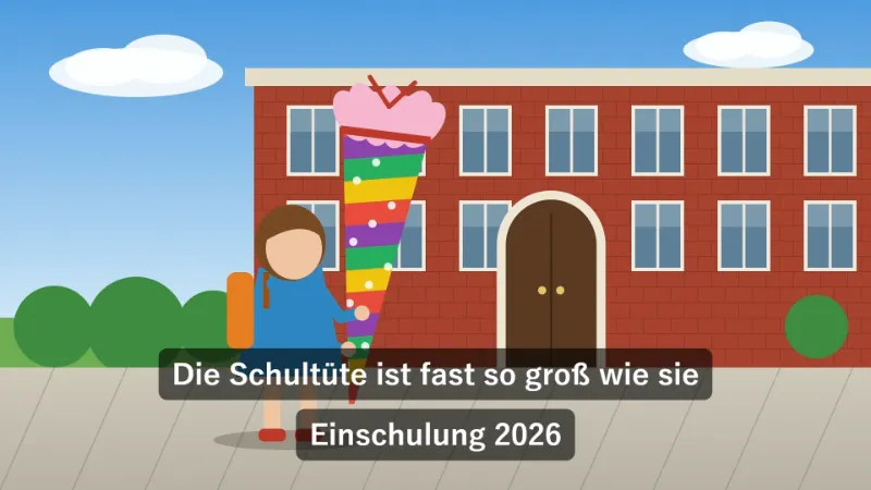 Einschulungsvideo beschriften: ein Titel und drei Einblendungen mit Zeit — Nachher