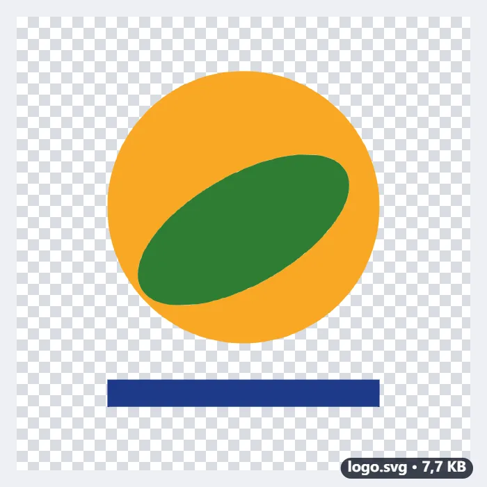 Logo de horta com sol, folha e barra azul: três cores viram três camadas de SVG — Depois