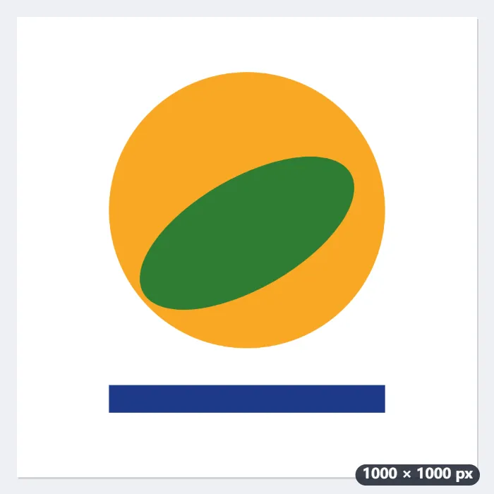 Logo de horta com sol, folha e barra azul: três cores viram três camadas de SVG — Antes
