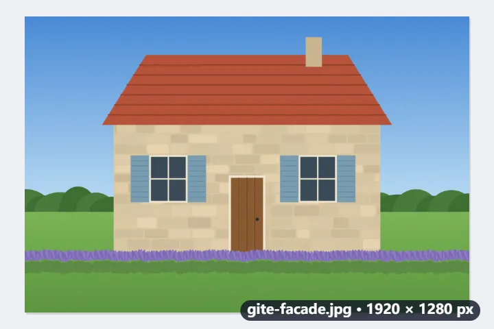 Exemple : les photos d’un gîte converties en WebP pour un site plus léger — Avant